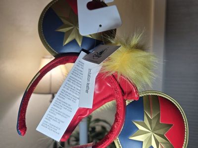 Disney Parks Captain Marvel Higher Further Faster Ear Headband New