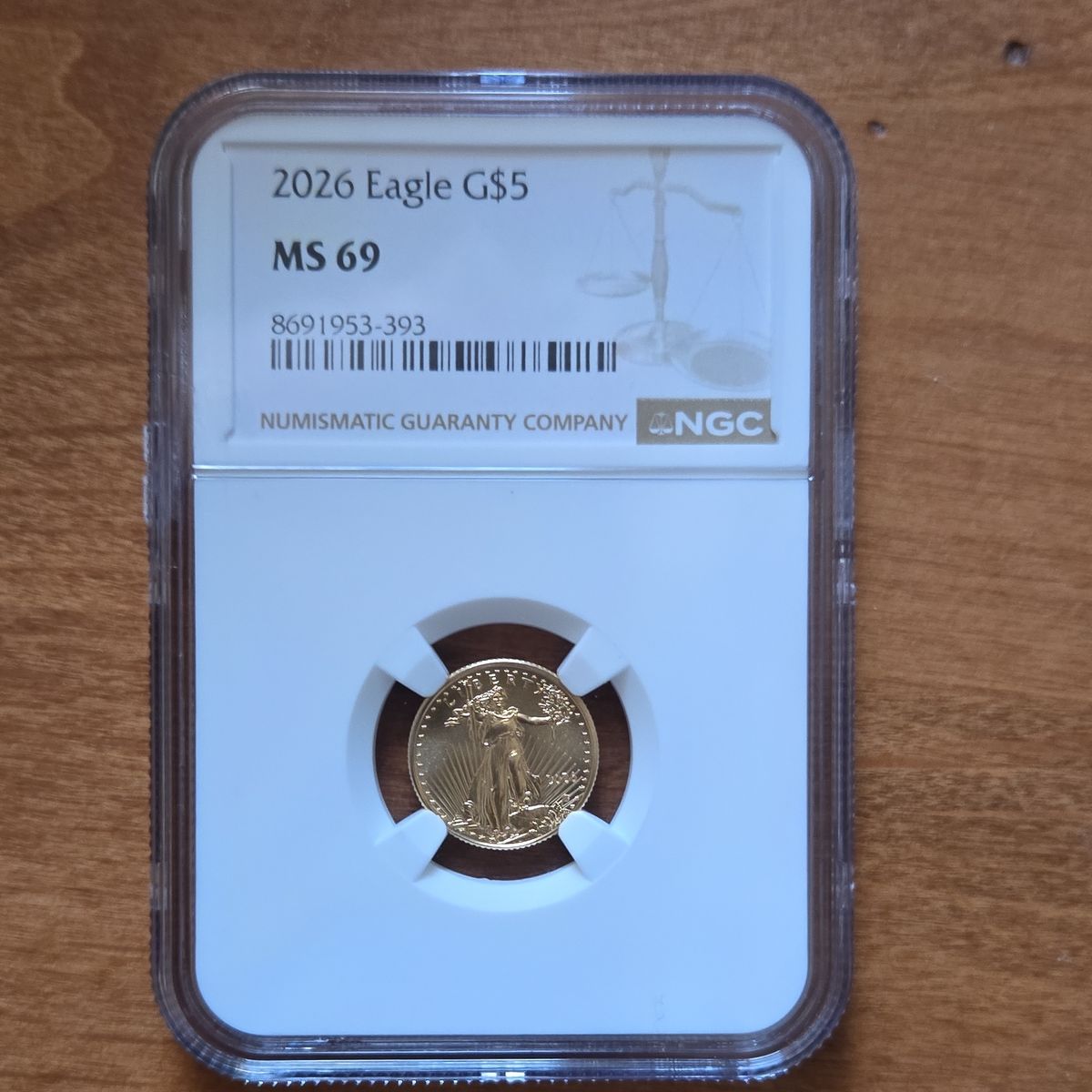 2026 Gold Eagle 1/10th ounce NGC Graded MS 69