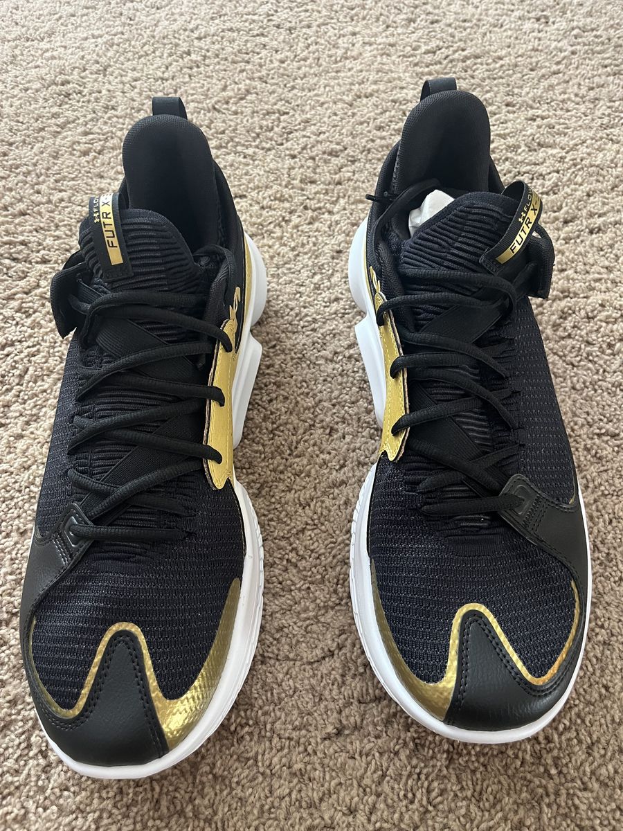 Under Armour Flow FUTR X 3 Basketball Shoes Men's Black/Gold/White.  Size 16.