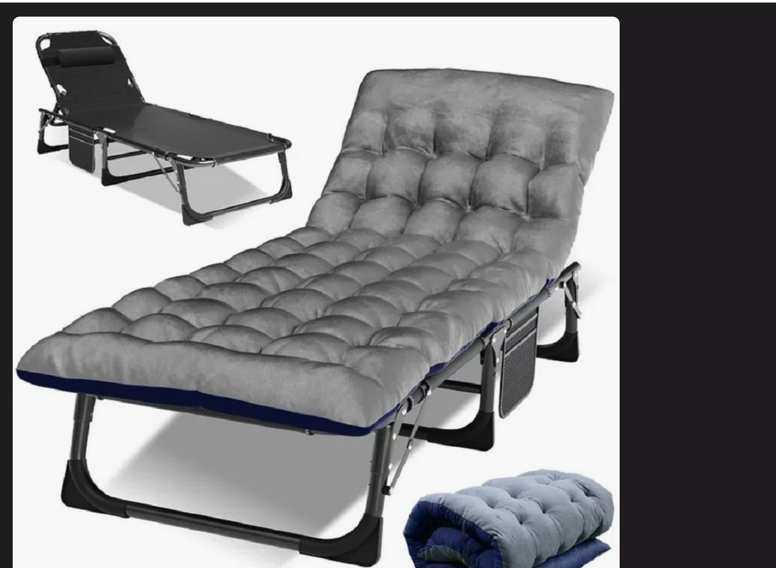 New in box Folding, Adjustable 5 Position Reclining Folding chair lounger  lounge chair