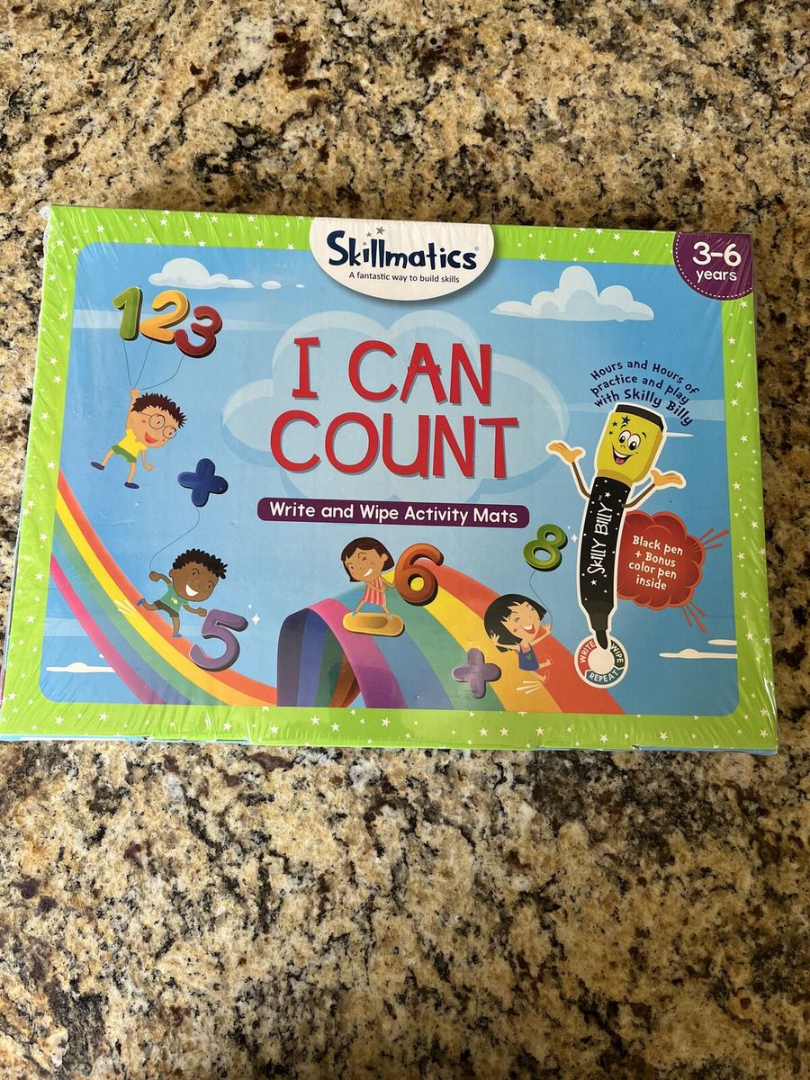 Skillmatics Educational Game - I Can Count, Reusable Activity Mats With 2 Dry Erase Markers, Gifts For Ages 3 To 6