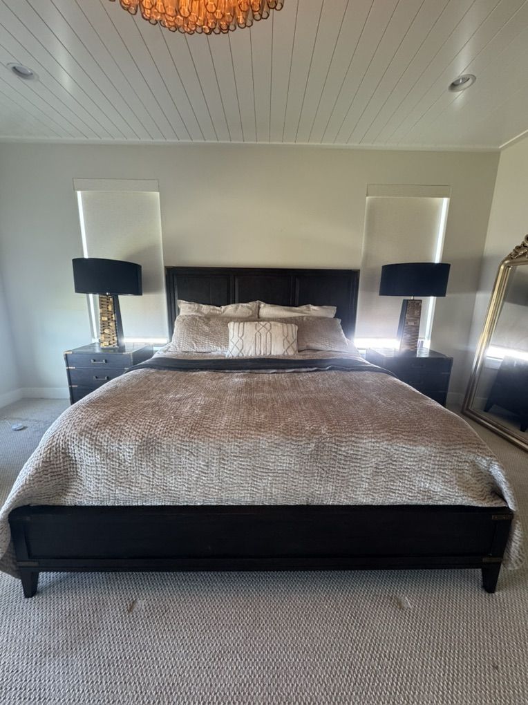 RH Cayden Panel Bed & Nightstands (2)