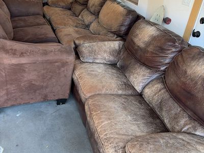 Leather Sofa Set - Worn but Comfy