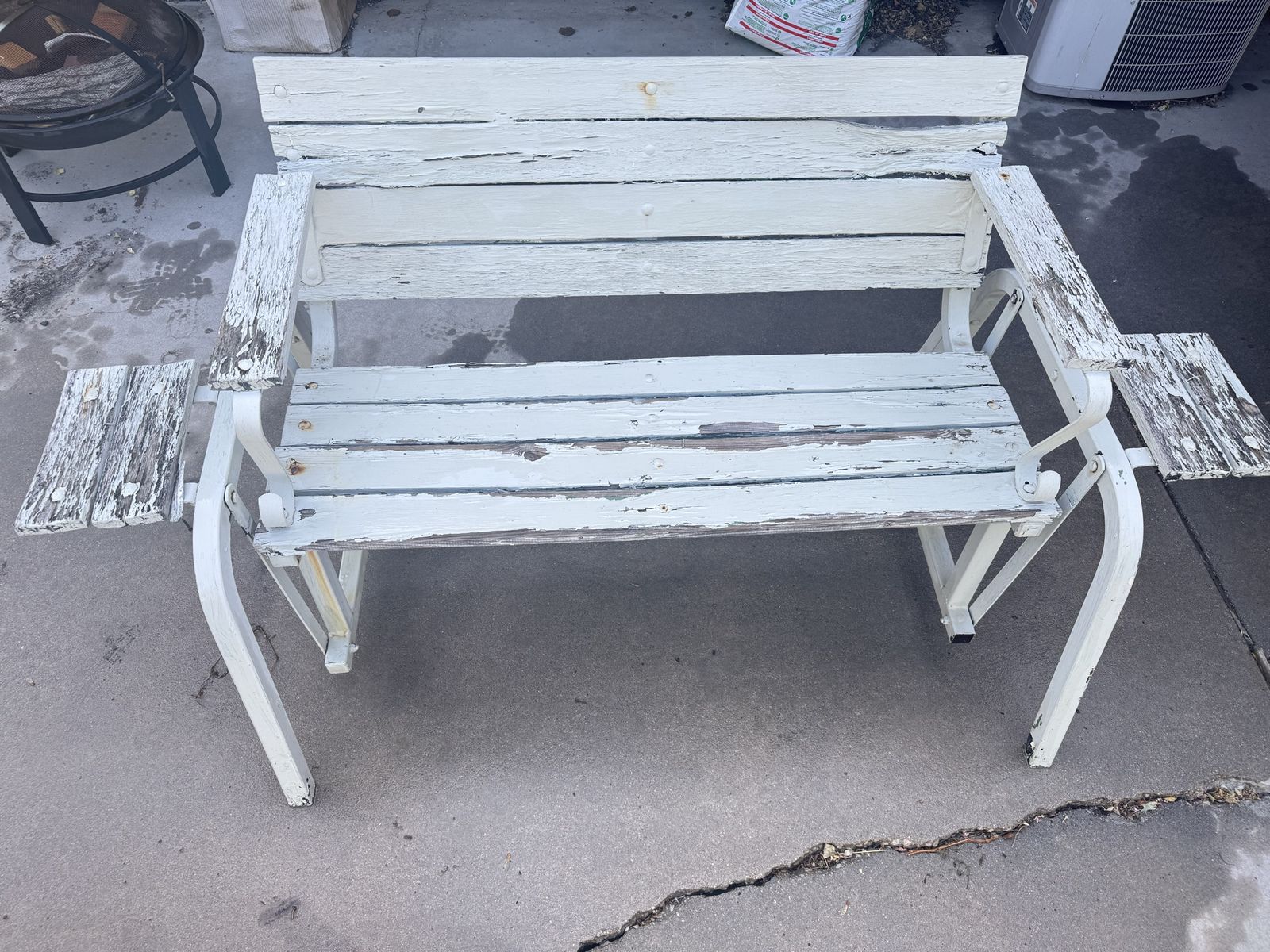 Vintage wooden glider bench - refinishing project?