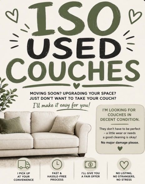 ISO used couches