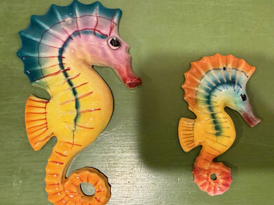 Italian Sicilian Seahorse Ceramic Wall Decor
