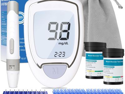 Blood Glucose Meter Kit with 500 Memories, Test Strips, Lancets - High Accuracy Fast Results