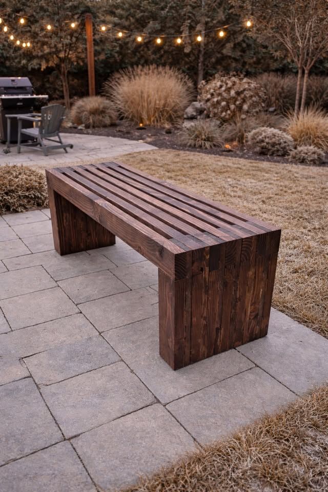Handmade solid wood bench