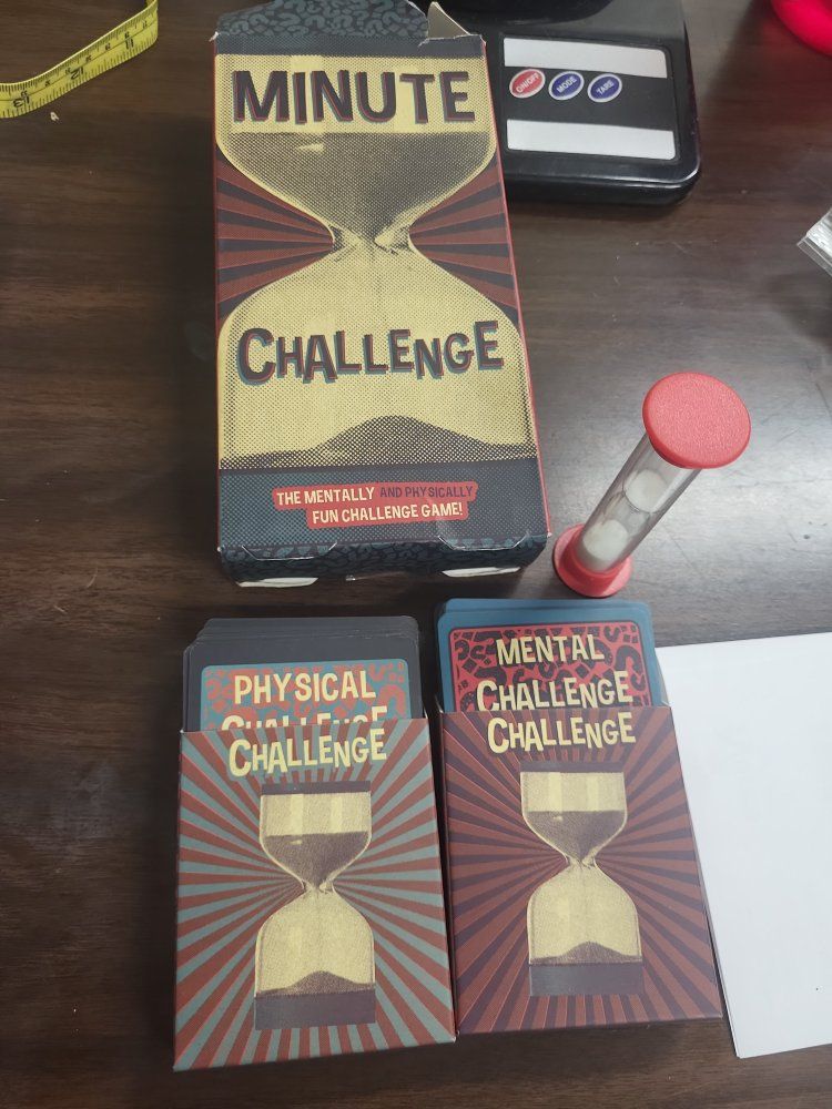 Minute Challenge Card Game Paladone Purple Donkey Games Sand Timer Included