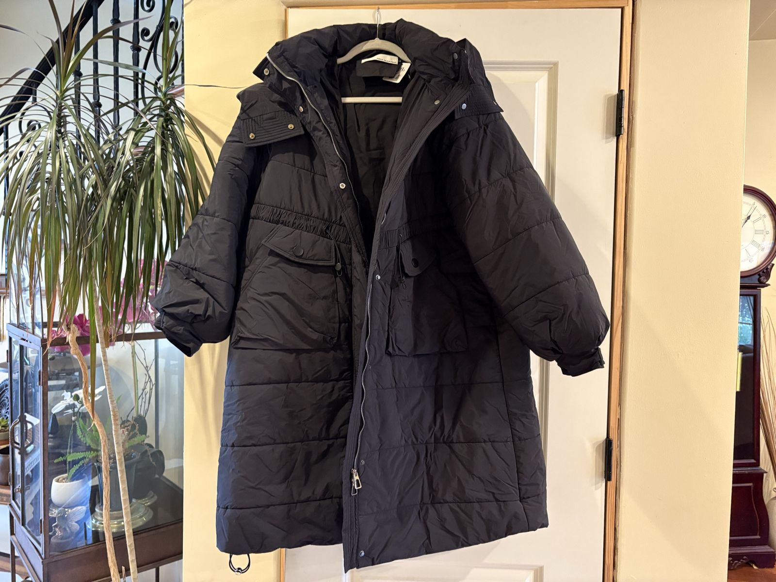 New Long Black Pink Martini Tanya Coat Sz M