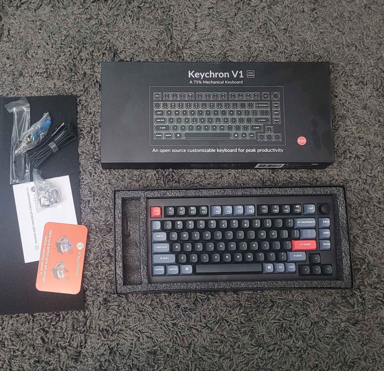 Keychron V1 Mechanical Keyboard Hotswappable with knob