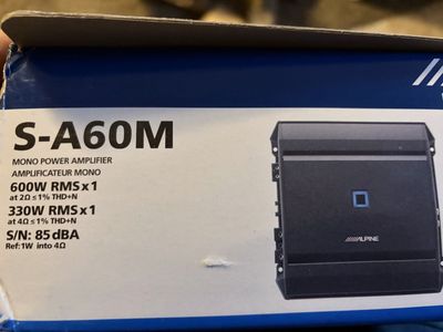 Alpine - S-Series Class D Digital Mono Amplifier with Variable Low-Pass Crossover - Black