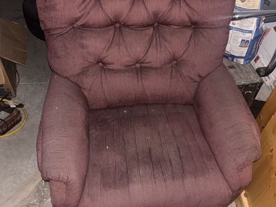 Maroon Tufted Recliner Chair - Upholstered Swivel Rocker