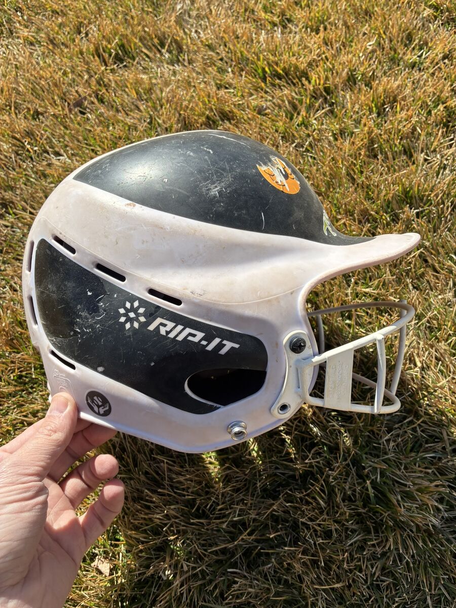 softball batters helmet and mitts