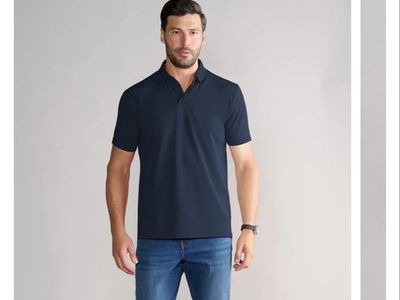 Twillory Men's XL Blue Stripe Short Sleeve Polo Shirt - Athletic, Athleisure, Athlounger