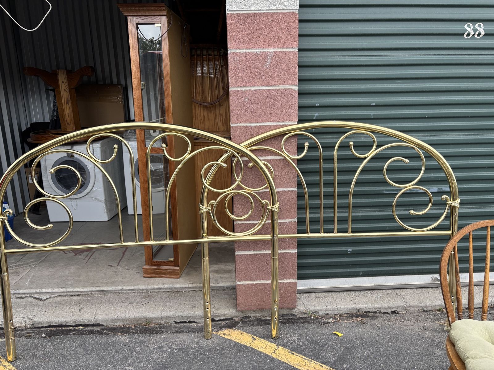 Pair of Brass Headboards/Footboards - Same Size, Elegant Scrollwork Design