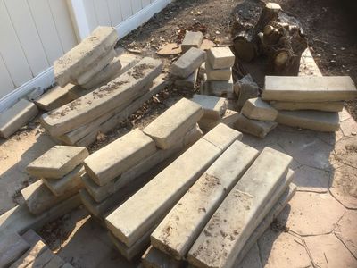 Assorted Used Concrete Landscape Edging Border