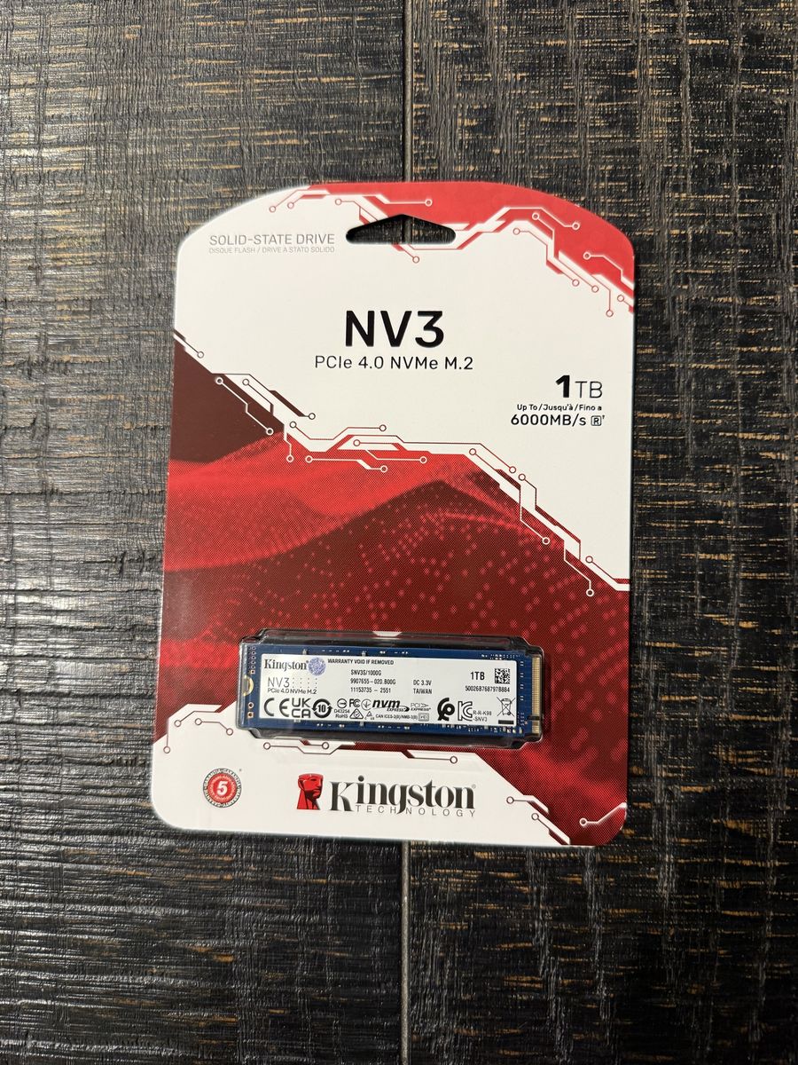 Kingston NV3 1TB PCIe 4.0 NVMe M.2 SSD - NEW/SEALE