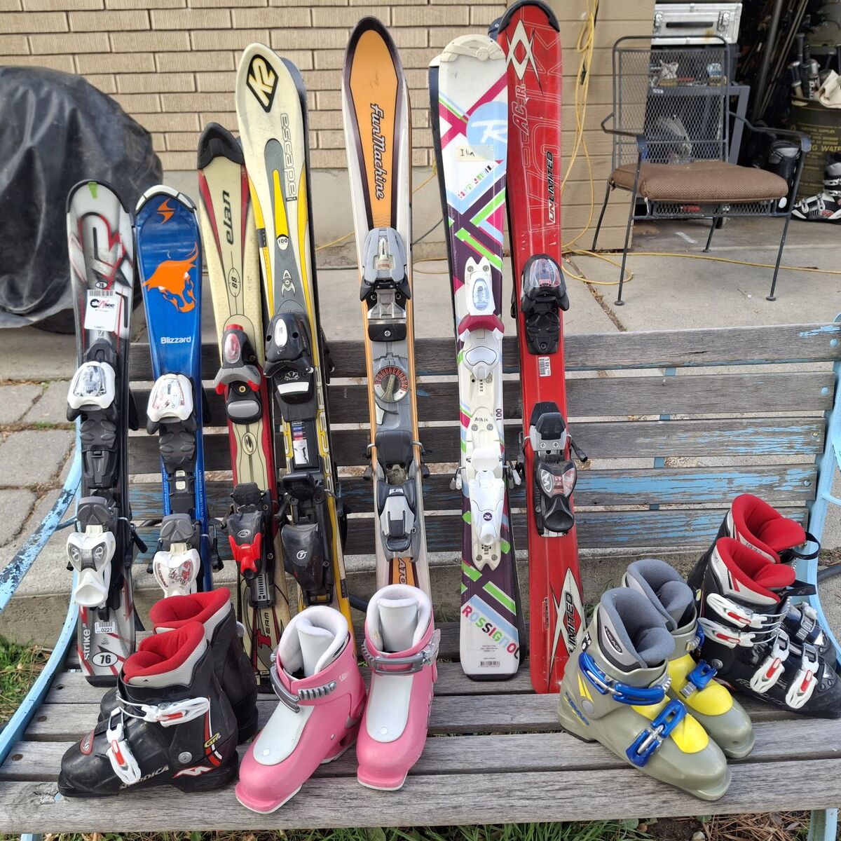 76cm child to 190cm skis 16 to bigfoot boots250set