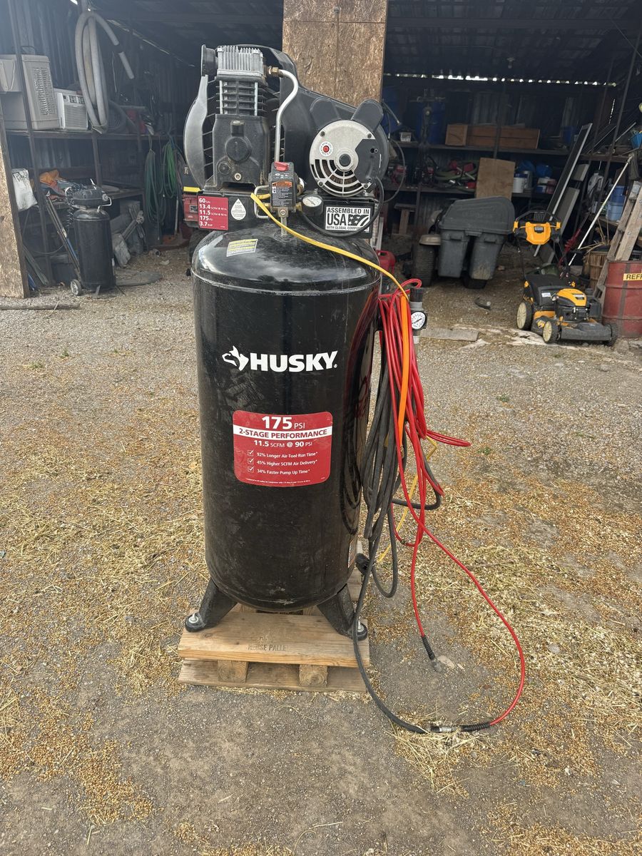 Husky 175 PSI 2-Stage Performance Air Compressor - 11.5 SCFM @ 90 PSI, Assembled in USA
