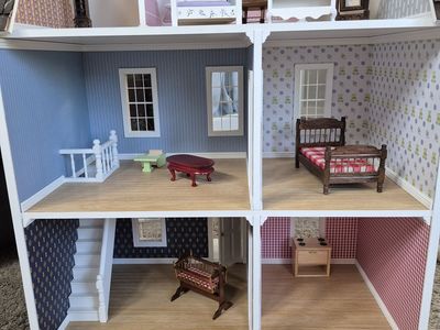 Large Wooden Doll House (Lots of Furniture Included)