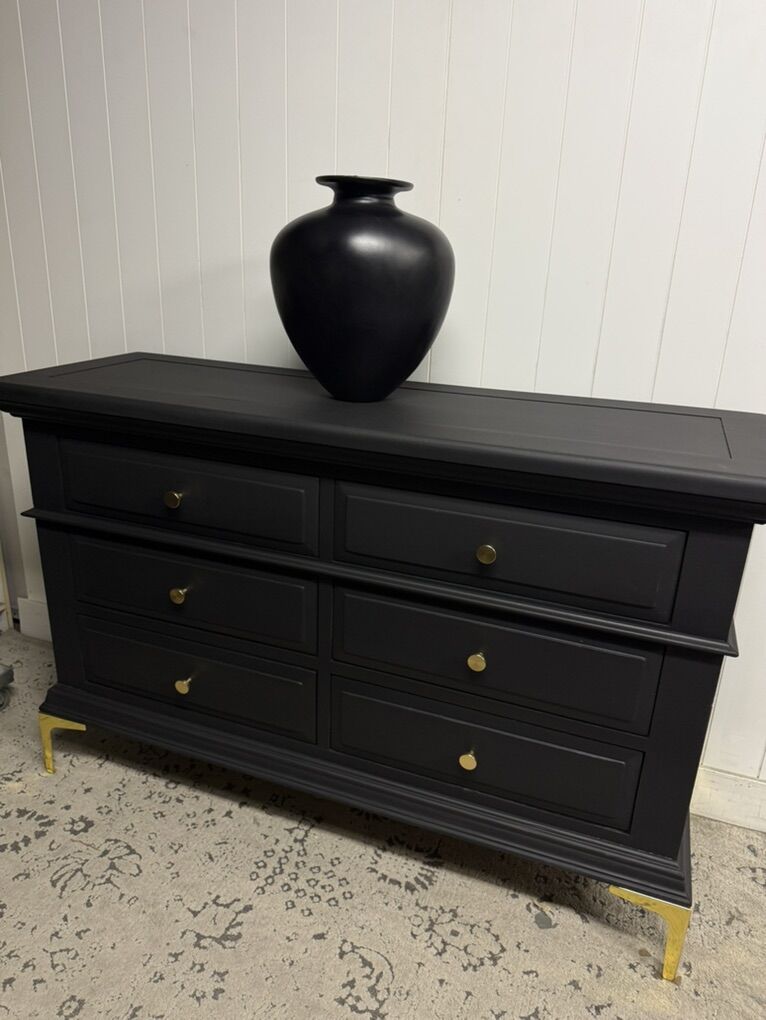 Matte Black Broyhill dresser