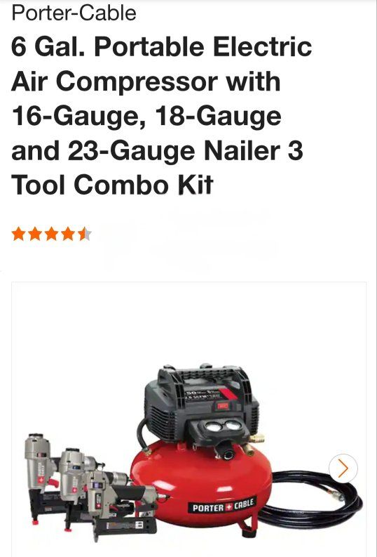 New PORTER-CABLE PCFP3KIT 3-Nailer and Compressor