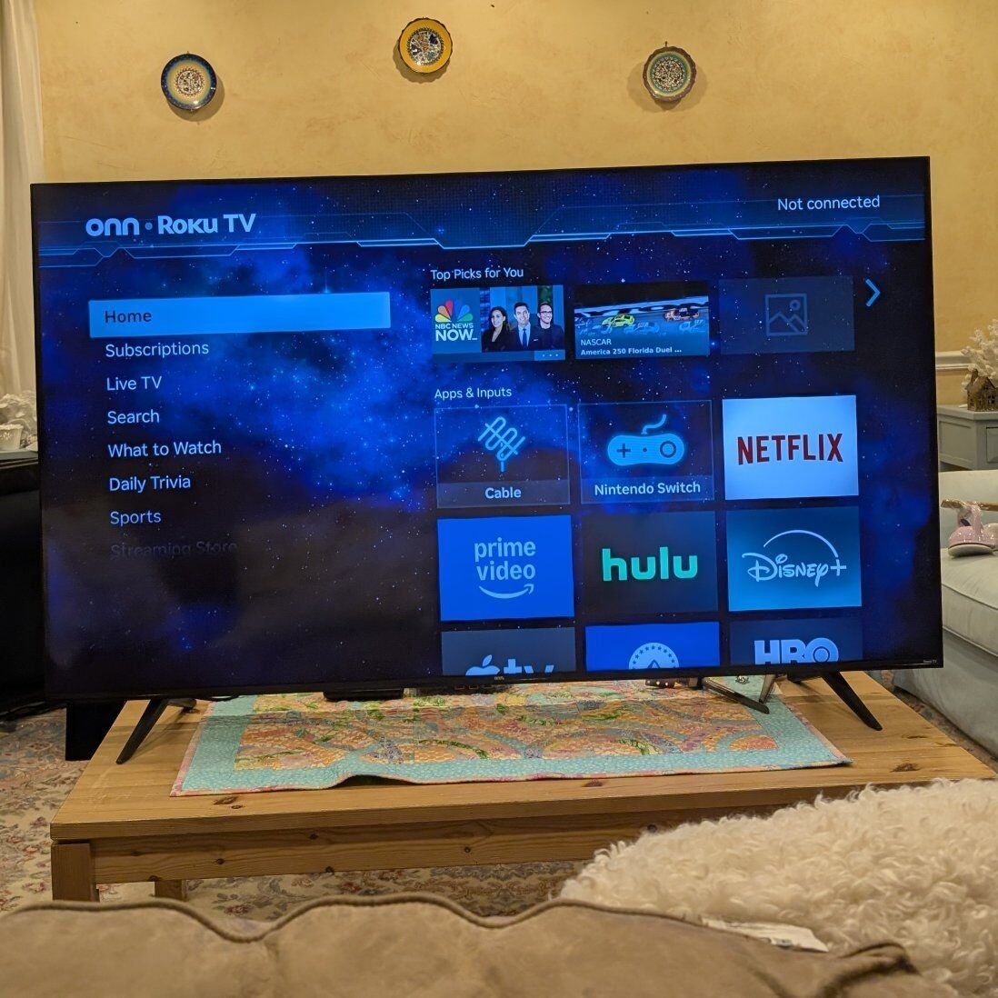 Onn 65 inch 4K UHD Smart Roku TV