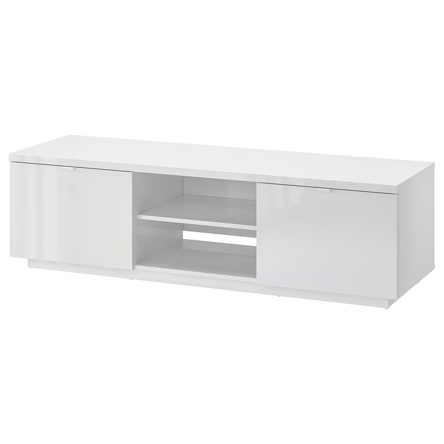 Ikea BYAS TV Bench Stand Unit, High Gloss White