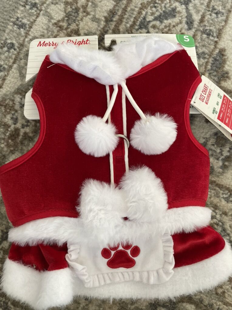 Merry & bright small dog holiday costume harness