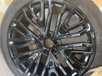 24" GMC/Chevy Black Wheels & Tires 285/40R24 - Low Mileage, Excellent Condition