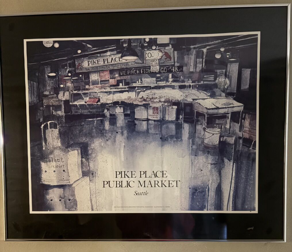 Framed Poster of Pike Place Public Market, Seattle