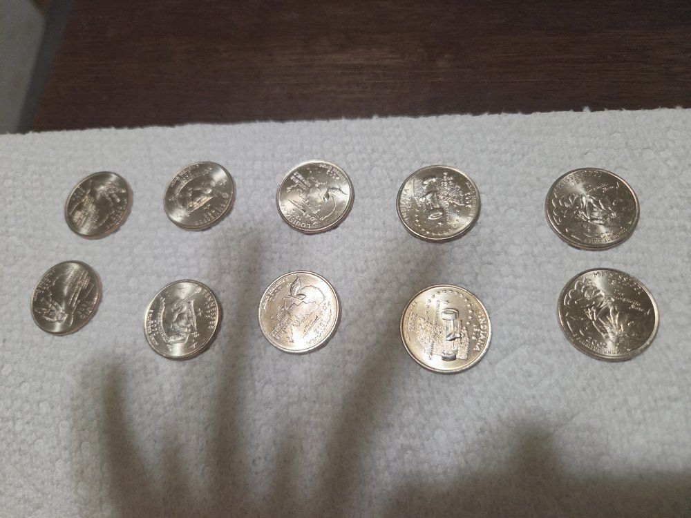 2002 state quarters uncirclated p&d  25dollars for sets 10 coin set