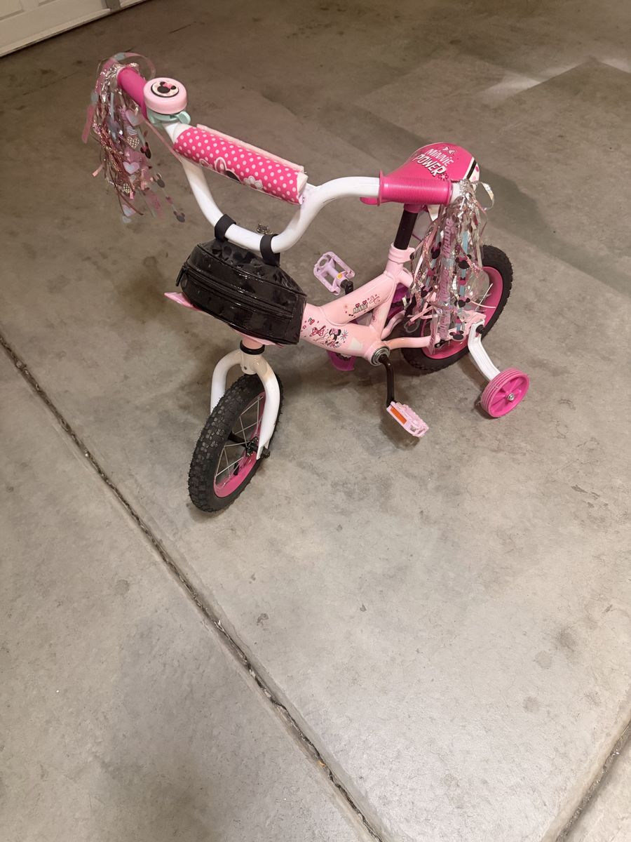 Minnie Mouse Kids Bike with Training Wheels — $60 OBO