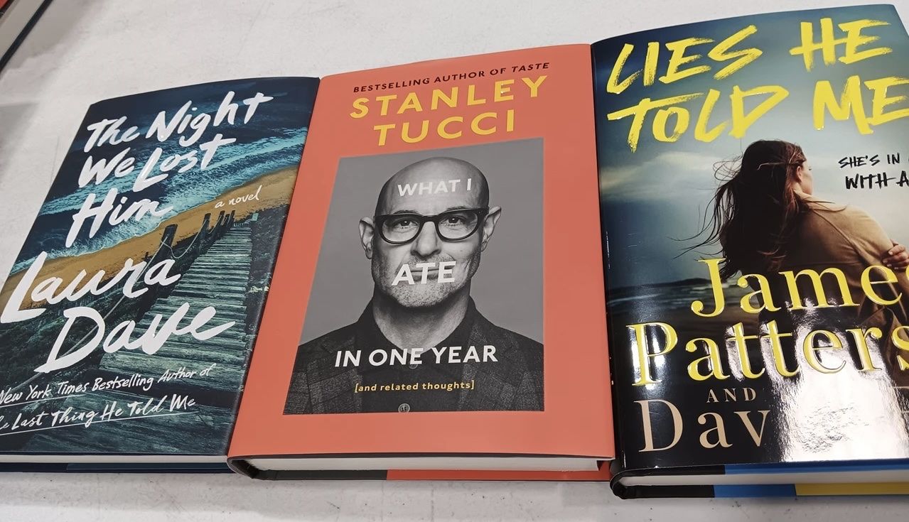 Lot of 3 Hardcover Books: Laura Dave, Stanley Tucci, James Patterson - Fiction & Memoir