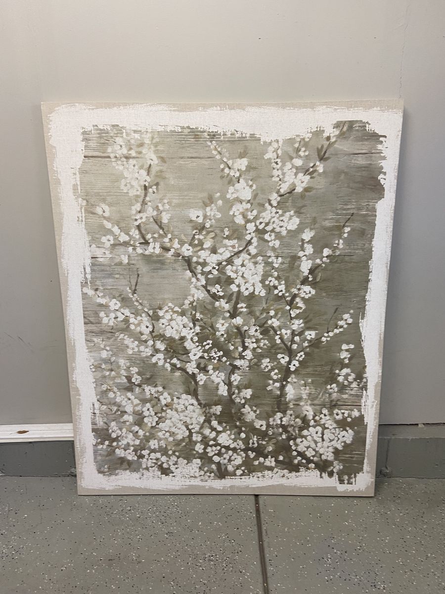 Canvas Wall Art - Large Neutral Cherry Blossom Canvas Wall Art – 48"x60"