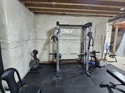 Nautilus Fitness Rack with Cable Crossover, Squat Rack, Smith Machine, and Pull-up Bar