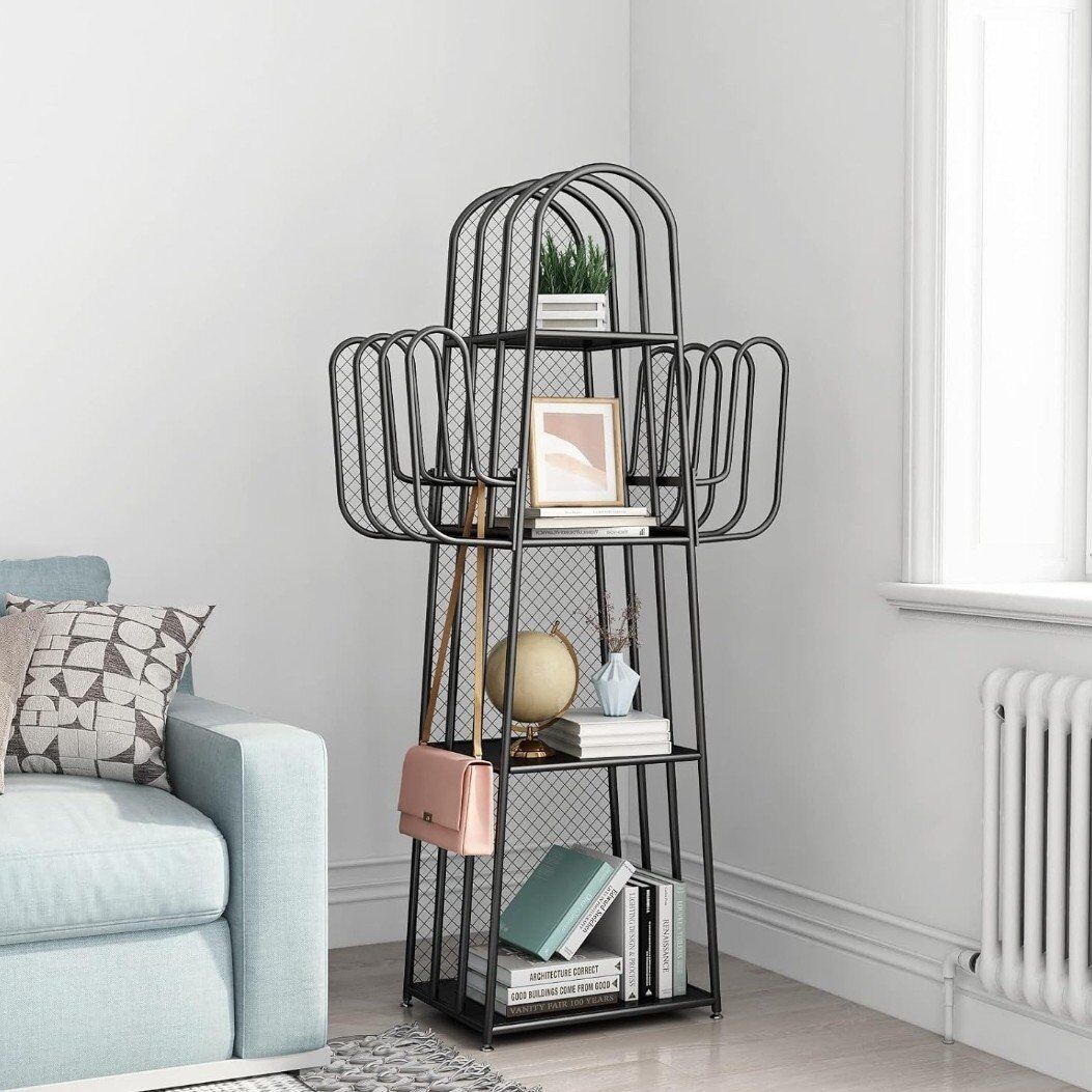 Black metal Cactus Bookshelf