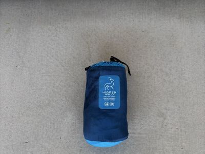 Hidden Wild Double Travel Hammock - Blue, DBL Size, Portable Camping Hammock