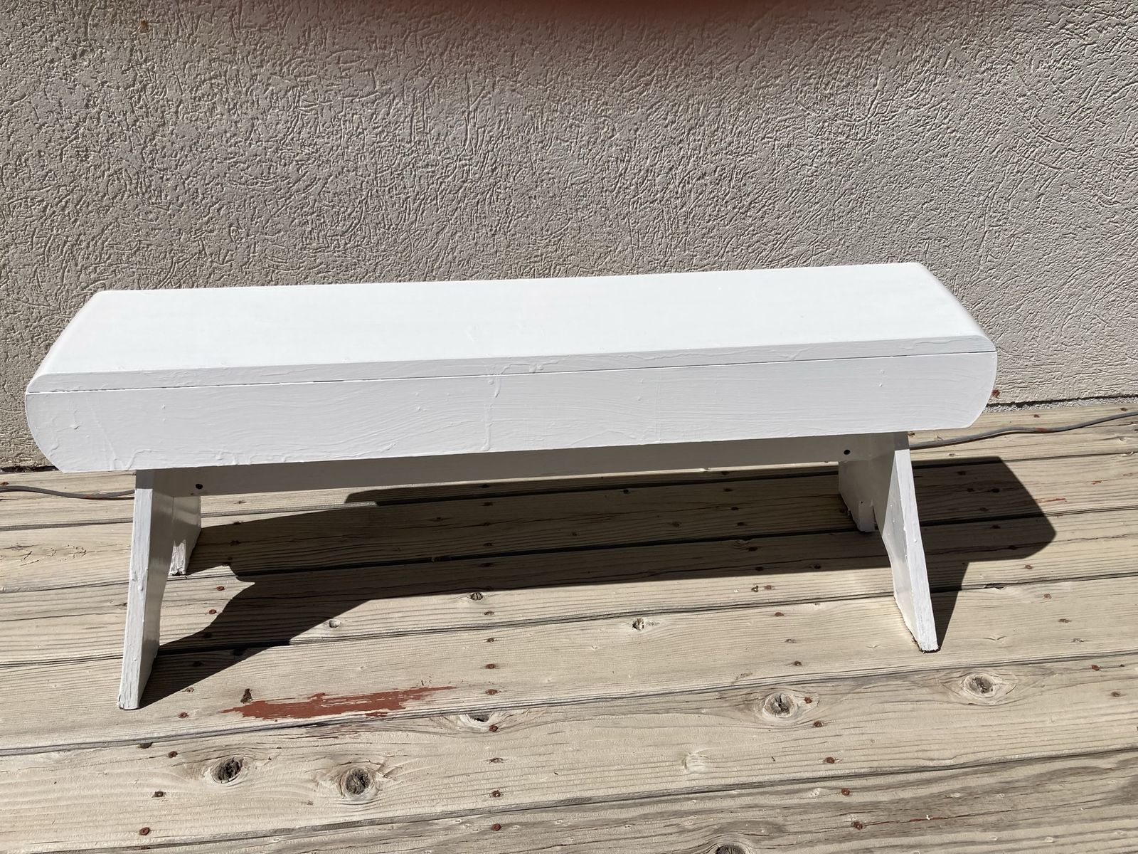 Hand painted white bench