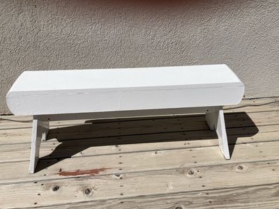 Hand painted white bench