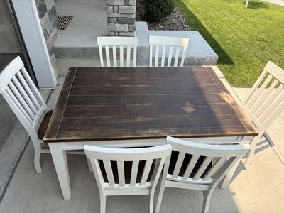 Two-Tone Farmhouse Table and 6 chairs