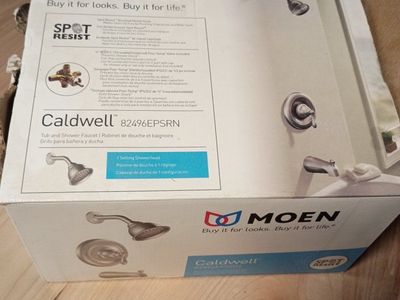 Moen Caldwell Tub and Shower Faucet Set Spot Resist Brushed Nickel -no valve or trim for valve-