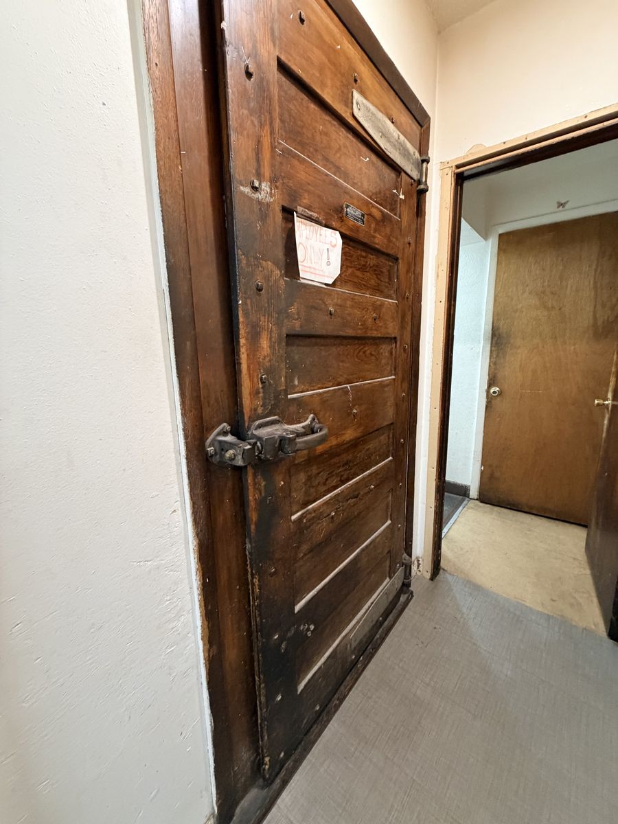 Vintage walk in refrigerator door