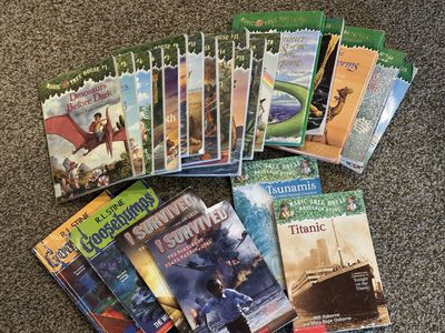 Magic treehouse books, goosebumps books, I survived books