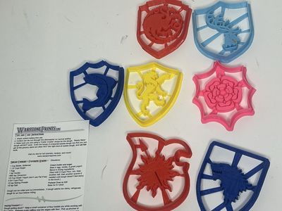 Game of Thrones Houses 3D Printed cookie cutters