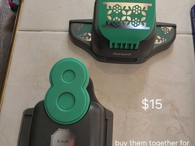 Garland Border & Mini 8 Punch Set - 6 inch Round Punch for Scrapbooking & Crafting