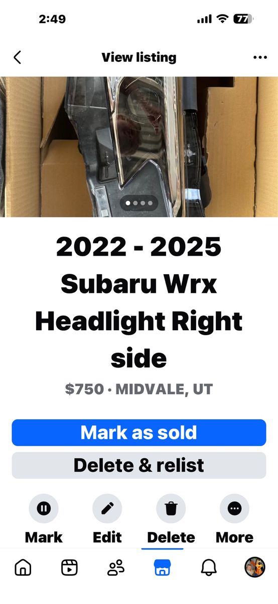 2022-2025 Subaru WRX Passenger Side Headlight Assembly - OEM Replacement