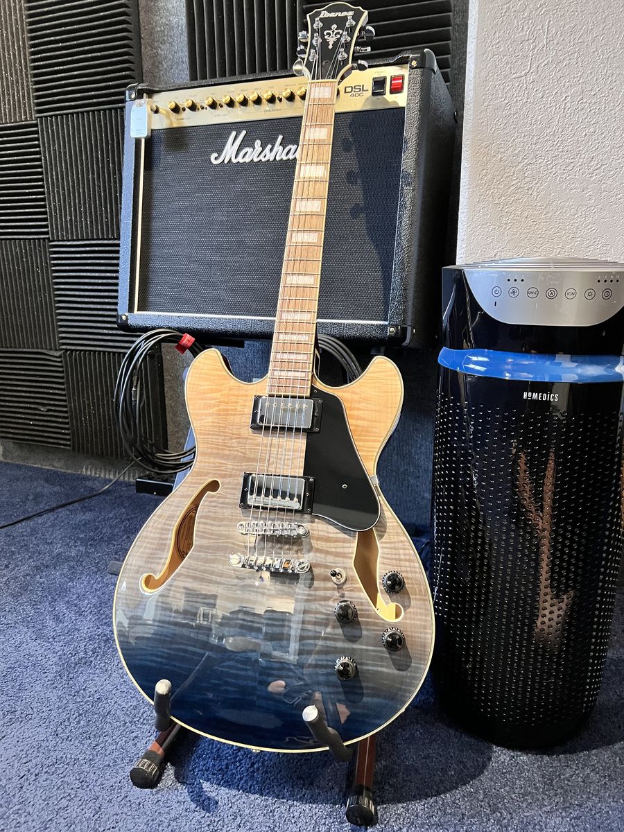 Ibanez Artcore AS73FM Semi-Hollow Body Electric Guitar Transparent Indigo