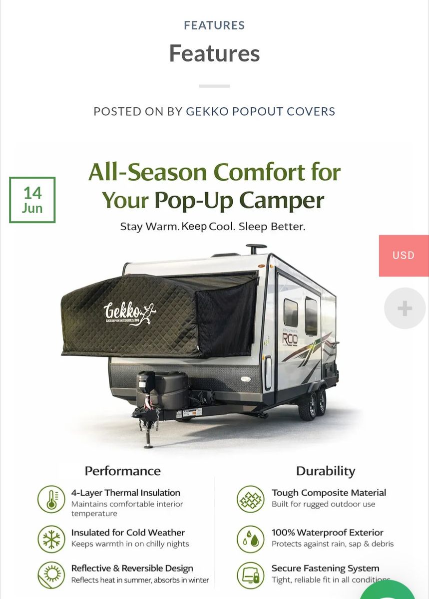 3 gekko Popout RV covers
